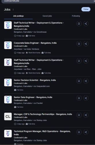 CockroachDB internship jobs in Terengganu