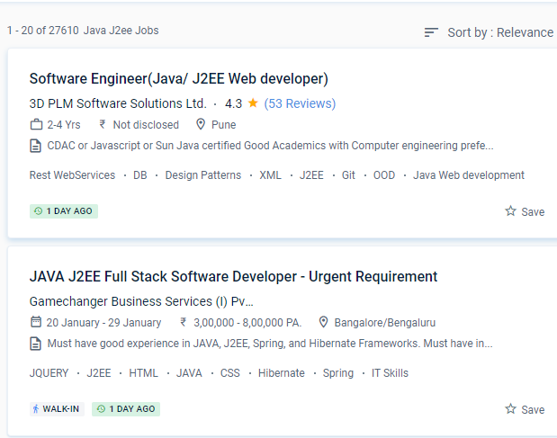 Java J2EE internship jobs in Negeri Sembilan