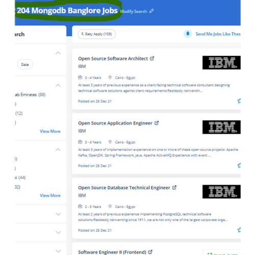 MongoDB internship jobs in Subang Jaya