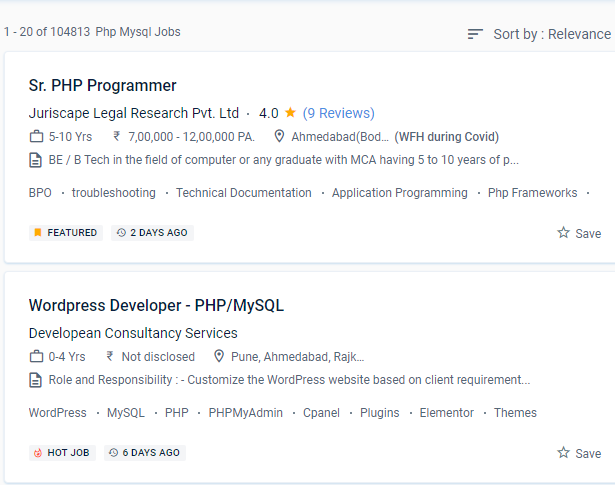 Php/MySQL internship jobs in Sarawak
