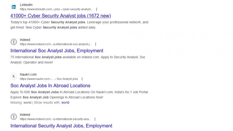 SOC Analyst internship jobs in Johor
